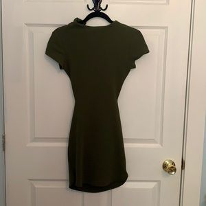 Open back green dress
